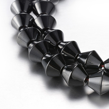Magnetic Synthetic Hematite Bead Strands, Grade A, Bicone, Original Color, 8x8mm, Hole: 1mm, about 50pcs/strand, 15.7 inch(40cm)