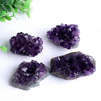 Natural Drusy Amethyst Display Decorations, Raw Amethyst Cluster, Nuggets, 40~90mm, 30~40g/pc