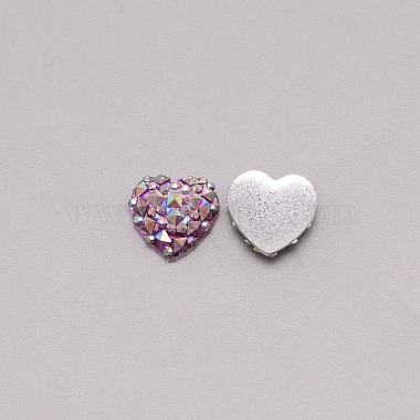 Saddle Brown Heart Plastic Cabochons