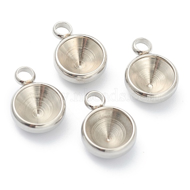 Stainless Steel Color Half Round 202 Stainless Steel Charms