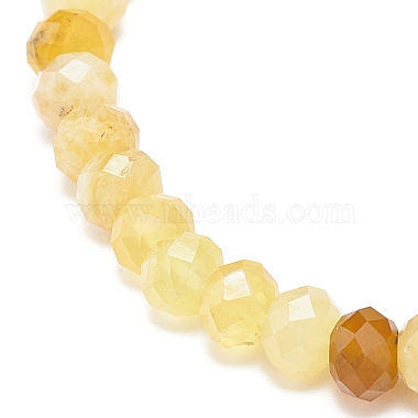 Bracelets extensibles en perles rondelles d'opale jaune naturel pour femmes(BJEW-JB08956-04)-4