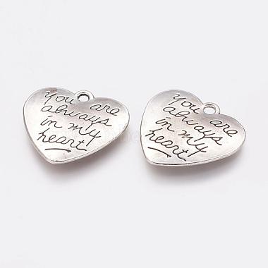 mots sculptés de style tibétain alliage pendentifs coeur(TIBEP-Q043-190-RS)-2