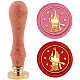Brass Wax Seal Stamp with Handle(AJEW-WH0184-0475)-1