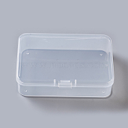 Plastic Bead Containers, Rectangle, Clear, 9.5x6.6x2.6cm(CON-F005-14-C)