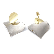 Alloy Stud Earrings, Heart, Platinum & Light Gold, 41x31x1mm(EJEW-A047-01)