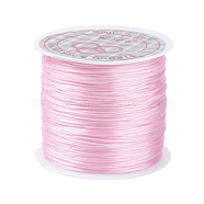 Flat Elastic Crystal String, Elastic Beading Thread, for Stretch Bracelet Making, Pink, 0.8mm, about 65.61 yards(60m)/roll(X-EW-O001-01J)