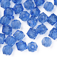 Transparent Acrylic Beads, Faceted, Cube, Cornflower Blue, 10x11x11mm, Hole: 2mm, about 670pcs/500g(MACR-S373-132-B10)