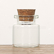 Glass Cork Bottles Ornament, Glass Empty Wishing Bottles, Column, Clear, 2.2x3cm, Capacity: 5ml(0.17fl. oz)(CON-PW0001-038A)