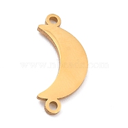 304 Stainless Steel Links Connectors, Laser Cut, Moon, Golden, 9x20x1mm, Hole: 1.5mm(STAS-N094-22G)