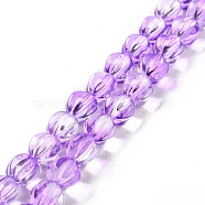 Transparent Glass Beads Strands, Lantern, Medium Purple, 10.5x9.5x10.5mm, Hole: 1mm, about 38pcs/strand, 15.24 inch(38.7cm)(GLAA-F114-02B-01)