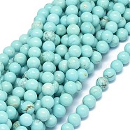 Natural Magnesite Beads Strands, Dyed & Heated, Round, 8mm, Hole: 1mm, about 48pcs/strand, 15.7~16.1 inch(40~41cm)(G-F604-04-8mm)
