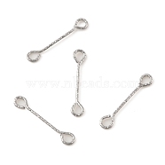 316 Surgical Stainless Steel Eye Pins, Double Sided Eye Pins, Stainless Steel Color, 24 Gauge, 20x3.5x0.5mm, Hole: 2.4X1.8mm(STAS-M316-01B-P)