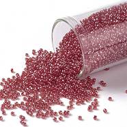 TOHO Round Seed Beads, Japanese Seed Beads, (109B) Siam Ruby Transparent Luster, 15/0, 1.5mm, Hole: 0.7mm, about 3000pcs/10g(X-SEED-TR15-0109B)