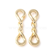 Brass Connector Charms, Knot Links, Real 18K Gold Plated, 17x4.5x2mm, Hole: 2mm(KK-F862-26G)