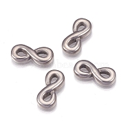 304 Stainless Steel Links Connectors, Infinity, Stainless Steel Color, 13x6x2mm(STAS-H109-03P)