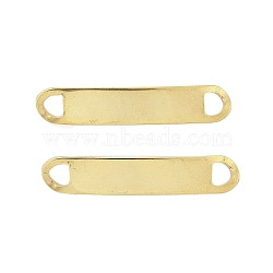 201 Stainless Steel Links/Connectors, Curved Oval, Stamping Blank Tag, Real 18K Gold Plated, 42x8x1mm, Hole: 5x4mm(STAS-S158-09C-G)