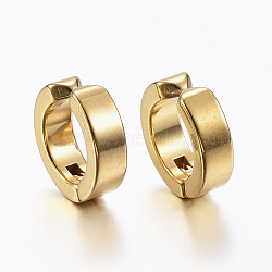 Ion Plating(IP) 304 Stainless Steel Clip-on Earrings, Hypoallergenic Earrings, Golden, 13x4mm(EJEW-H351-18G)