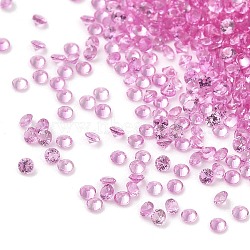 Cubic Zirconia Cabochons, Faceted Diamond, Pearl Pink, 1x1mm(ZIRC-K090-1mm-01I)