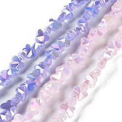Electroplate Butterfly Glass Beads Strands, AB Color Plated, Mixed Color, 8x10x5.5mm, Hole: 1.2mm, about 95pcs/strand, 29.13''(74cm)(EGLA-A036-10A-M)