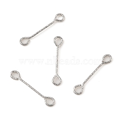 316 Surgical Stainless Steel Eye Pins, Double Sided Eye Pins, Stainless Steel Color, 24 Gauge, 20x3.5x0.5mm, Hole: 2.4X1.8mm(STAS-M316-01B-P)