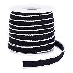 20 Yards Polyester Ribbon, for Garment Accessories, with 1Pc Plastic Empty Spool, Black, Ribbon: 3/8 inch(10mm)(OCOR-BC0005-20B)