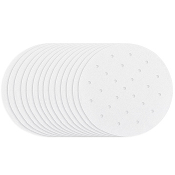 Paper Steamer Mat, Flat Round, White, 200x0.04mm, 100pcs/set