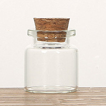 Glass Cork Bottles Ornament, Glass Empty Wishing Bottles, Column, Clear, 2.2x3cm, Capacity: 5ml(0.17fl. oz)