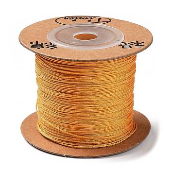 Eco-Friendly Dyed Nylon Threads, String Threads Cords, Goldenrod, 0.4mm, about 164.04 yards(150m)/roll