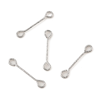 316 Surgical Stainless Steel Eye Pins, Double Sided Eye Pins, Stainless Steel Color, 24 Gauge, 20x3.5x0.5mm, Hole: 2.4X1.8mm