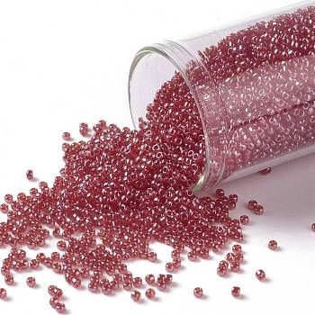 TOHO Round Seed Beads, Japanese Seed Beads, (109B) Siam Ruby Transparent Luster, 15/0, 1.5mm, Hole: 0.7mm, about 3000pcs/10g