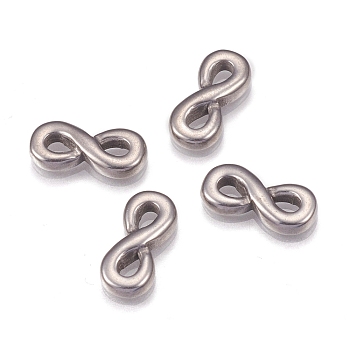 304 Stainless Steel Links Connectors, Infinity, Stainless Steel Color, 13x6x2mm