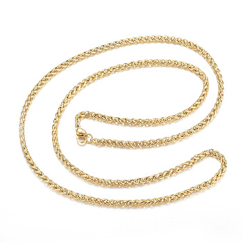 304 Stainless Steel Necklaces, Rope Chain Necklaces, Golden, 25.98 inch(66cm)