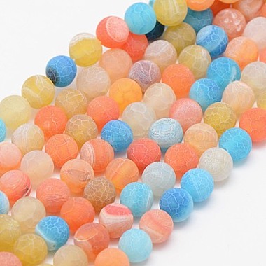 6mm Mixed Color Round Effloresce Agate Beads