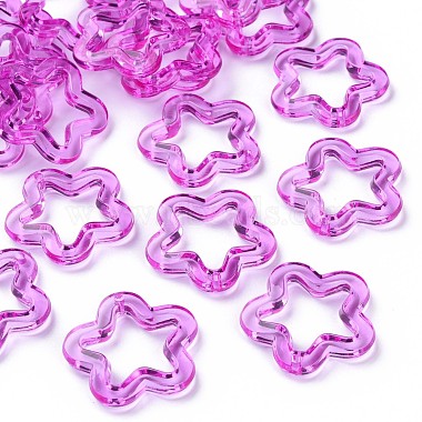 Magenta Flower Acrylic Beads