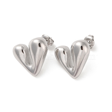 Heart 304 Stainless Steel Stud Earrings