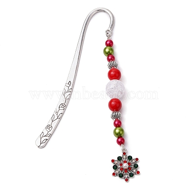 Christmas Theme Alloy Hook Bookmarks(AJEW-JK00336)-4