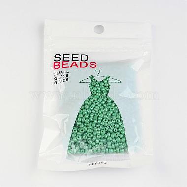 DIY Craft Beads 8/0 Opaque Colors Lustered Round Glass Seed Beads(X-SEED-A012-3mm-127)-3