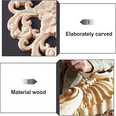 5Pcs Rubber Wooden Carved Decor Applique(WOOD-FH0001-87)-3