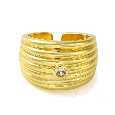 Brass with Cubic Zirconia Rings(RJEW-B057-01G-03)-2