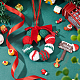 couronne de Noël au crochet avec décorations suspendues en forme de cloche(HJEW-WH0007-13)-5