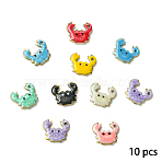 10Pcs 304 Stainless Steel Enamel Charms, Golden, Mixed Color, Crab, 10x11x2.5mm, Hole: 0.8mm(STAS-YW0003-43E)