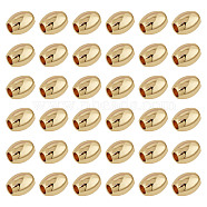 100Pcs Rack Plating Brass Beads, Cadmium Free & Lead Free, Long-Lasting Plated, Barrel, Real 18K Gold Plated, 5x4mm, Hole: 1.6mm(KK-GO0001-72)