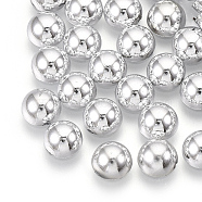 ABS Plastic Cabochons, Half Round, Platinum Color Plated, 12x6mm(X-OACR-S034-12mm-02)