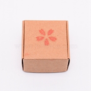 Resin Chapter, DIY Handmade Resin Soap Stamp Chapter,  Square, Flower Pattern, 24x23x23mm(DIY-WH0183-17F)