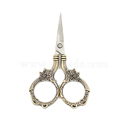 Stainless Steel Flower Scissors, Embroidery Scissors, Sewing Scissors, with Zinc Alloy Handle, Antique Bronze & Stainless steel Color, 90mm(WG84250-04)