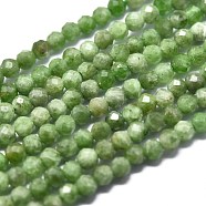 Natural Green Diopside Beads Strands, Round, Faceted, 2mm, Hole: 0.5mm, about 192pcs/Strand, 15.16 inch(38.5cm)(G-P438-C02-2mm)