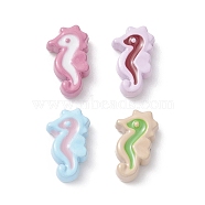 Spray Painted Alloy Beads, with Enamel, Sea Horse, Mixed Color, 11x6.5x3mm, Hole: 1.2mm(ENAM-R138-02)