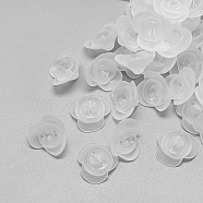Transparent Acrylic Beads, Frosted, Flower, Clear, 14.5x15x7mm, Hole: 1.5mm(X-FACR-S034-SB518)