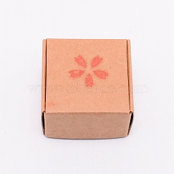 Resin Chapter, DIY Handmade Resin Soap Stamp Chapter,  Square, Flower Pattern, 24x23x23mm(DIY-WH0183-17F)