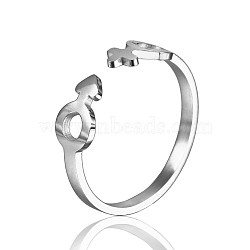 Stylish Adjustable Stainless Steel Gender Symbol Cuff Rings for Women, Minimalist Fashion Hand Jewelry, Silver, show in picture(CD3807-9)